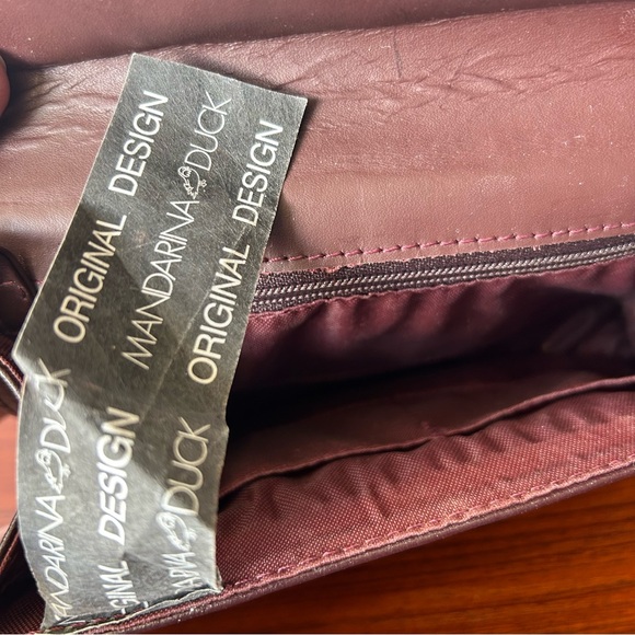Authentic MANDARINA DUCK Wallet With Key Holder Clutch Purse Burgundy Leather - Picture 8 of 13